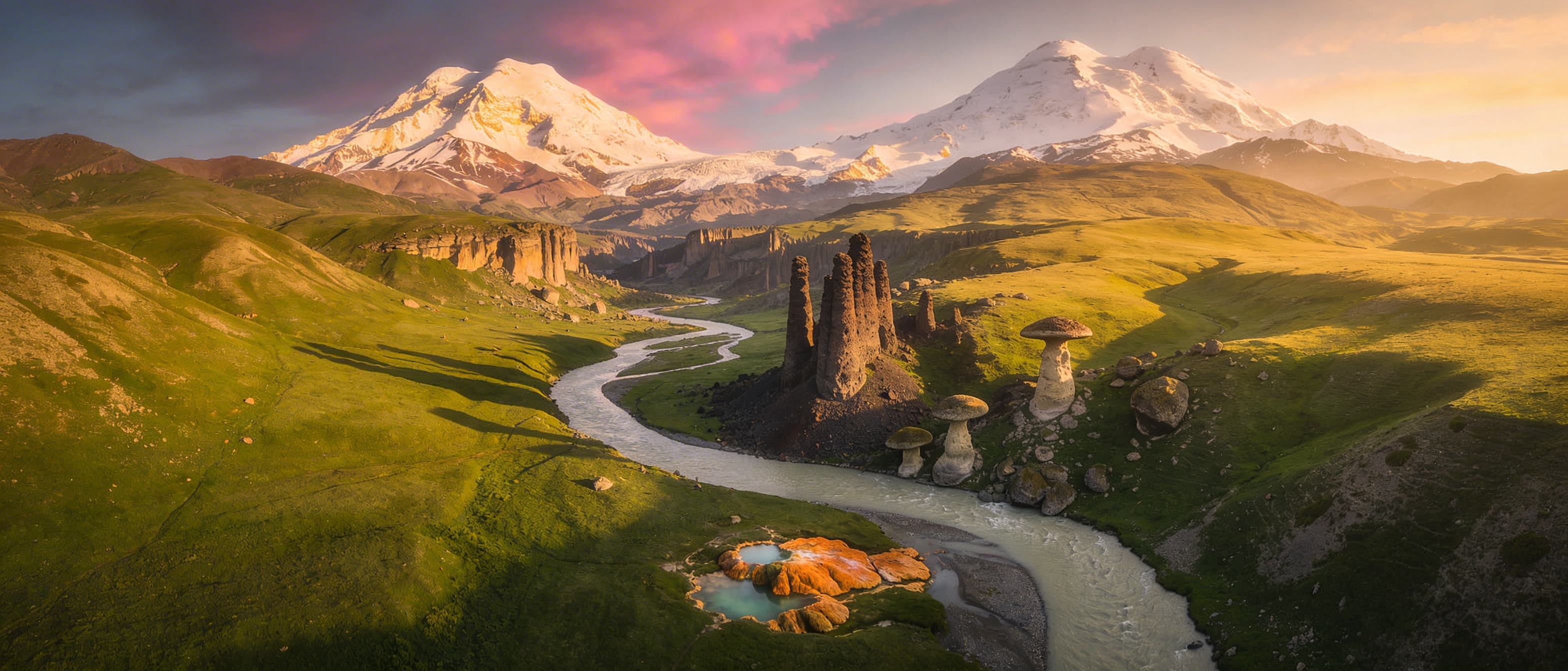 Урочище Джилы-Су: альпийская долина с нарзанами и видом на Эльбрус