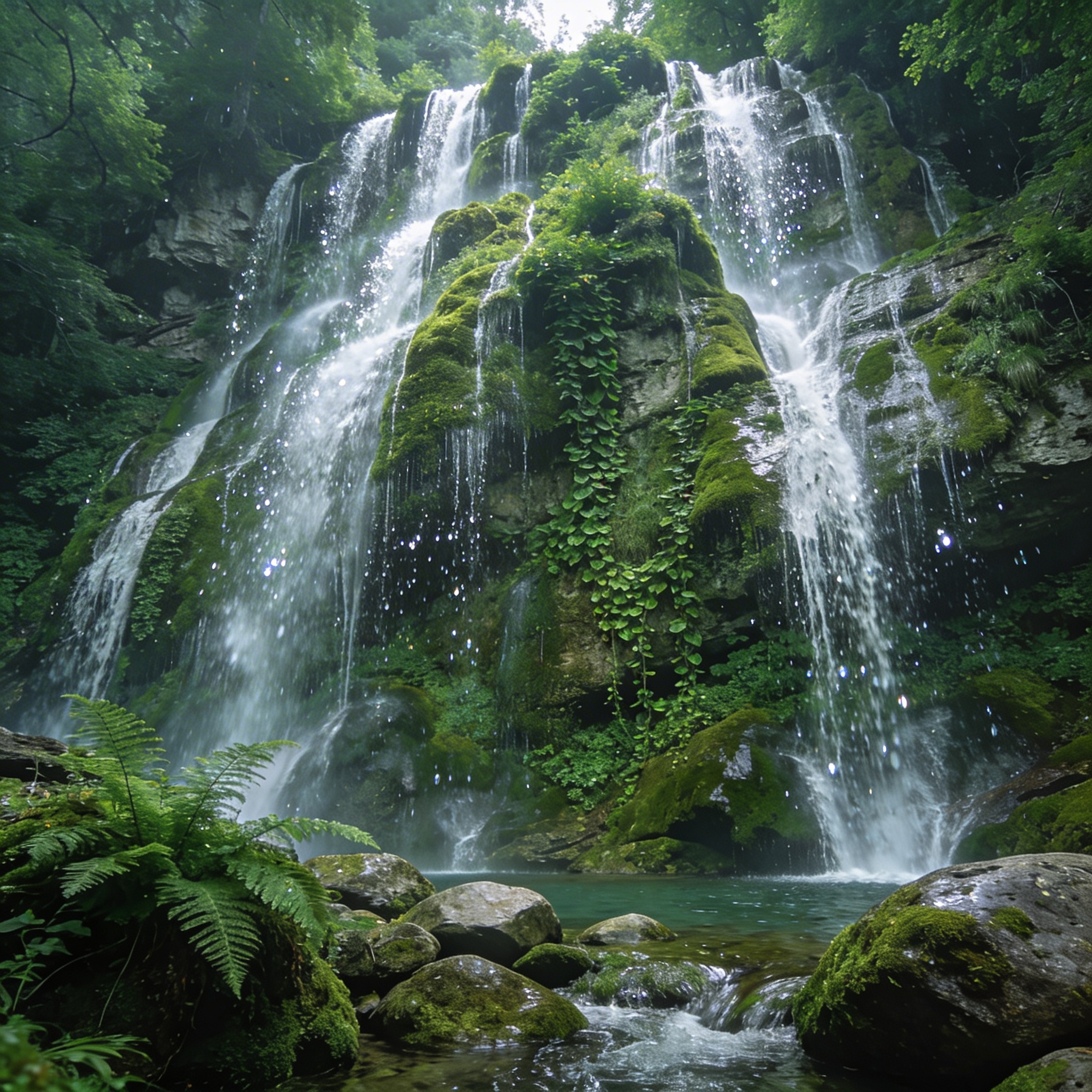 Царские водопады Гедмишх: десятки хрустальных струй на зелёной скале